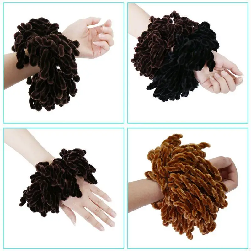 L5YC 1Pc Muslim Women Hijab Scrunchies Solid Color Plain Big Hair Ring