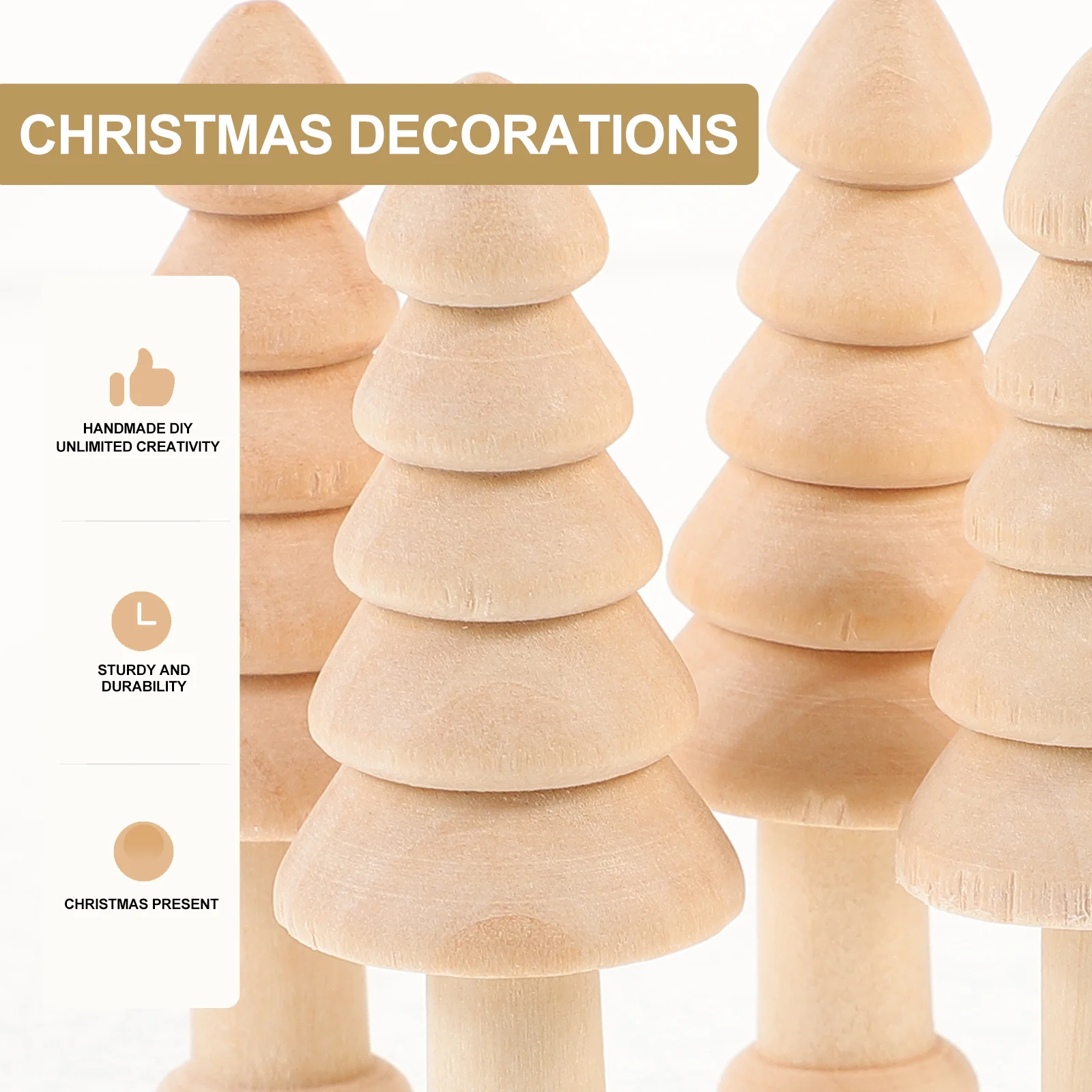 

10Pcs Unfinished Mini Wood Christmas Trees DIY Wooden Xmas Tree Crafts for Painting Table Decorations Kids DIY Supplies