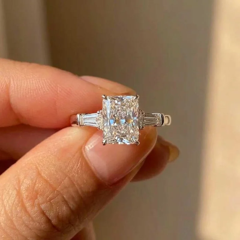 

Кольца из стерлингового серебра 925 пробы с белым кубическим цирконием класса ААА для женщин, кольца для свадьбы, помолвки, вечеринки, модные ювелирные изделия, подарок