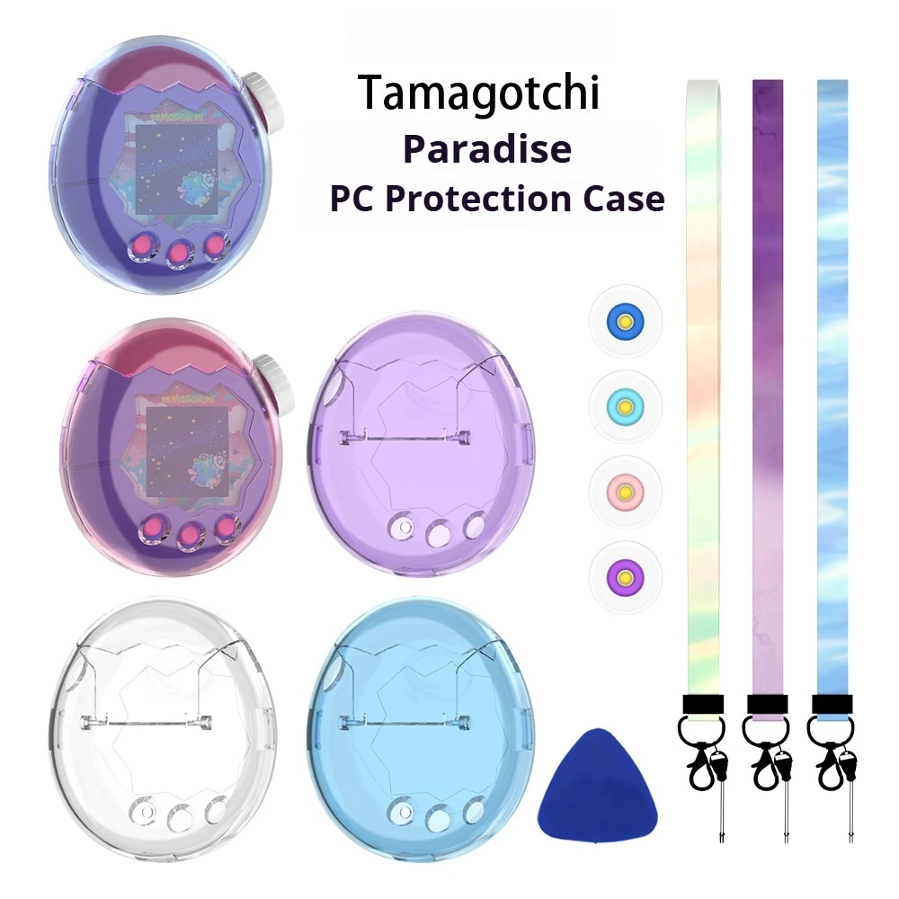 Bandai Tamagotchi Paradise Clear PC-Schutzhülle, transparente Hartschale mit Umhängeband für Tamagotchi Paradise-Zubehör