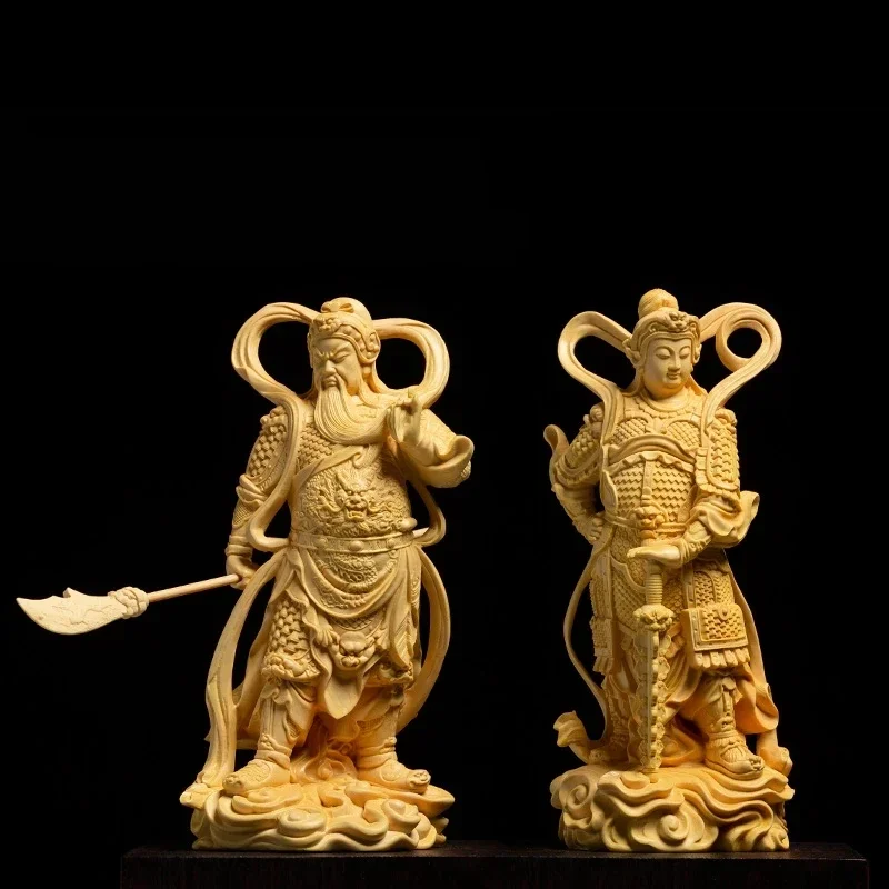 

Дверные Будды Gavin Веды Статуя Weituo Guan Yu Орнамент Guan Gong Резьба по дереву Домашний декор