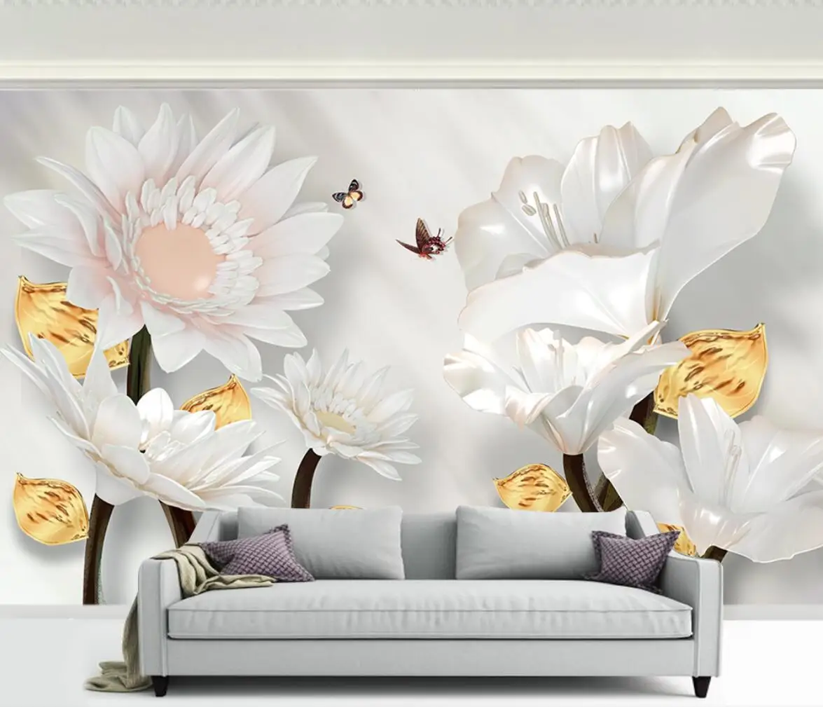 

beibehang custom embossed flower art painting background Murals Wallpaper For Bedroom Walls Papel Tapiz 3D Mural Papel De Parede