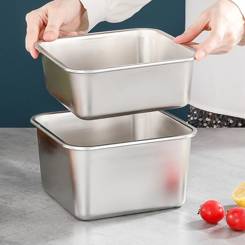 

Large Capacity Stainless Steel Storage Container Leak Proof Lunch Box with Handle Crisper for Home and Office Dropship