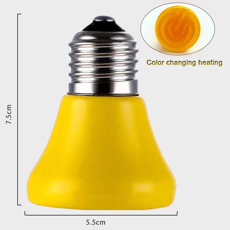 220V E27 Pet Warmer Bulb Brooder Far Infrared Heating Lamp yellow Black Ceramic Chickens Tortoise Lizard Reptile Light