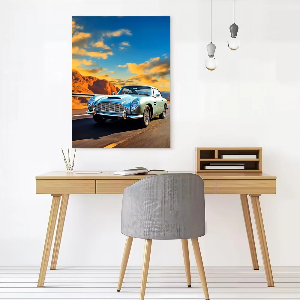Super Car Martin DB5 Canvas Poster Customizable Printed Canvas Painting Wall Art for Fans Modern Home Decoration Living Room