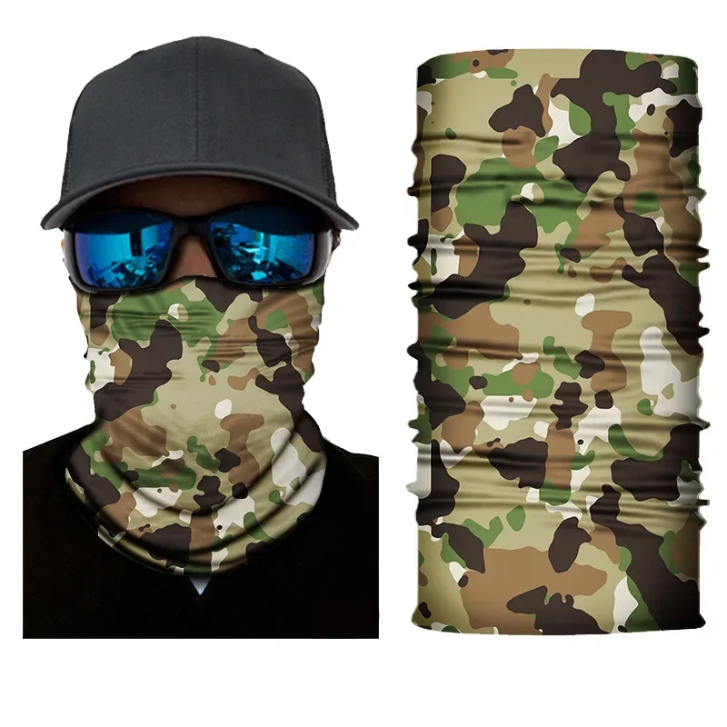 High Elastic Camouflage Seamless Bandana Buffs Neck Gaiter Headband Cycling Fishing Balaclava Tube Face Shield Men Women Scarf