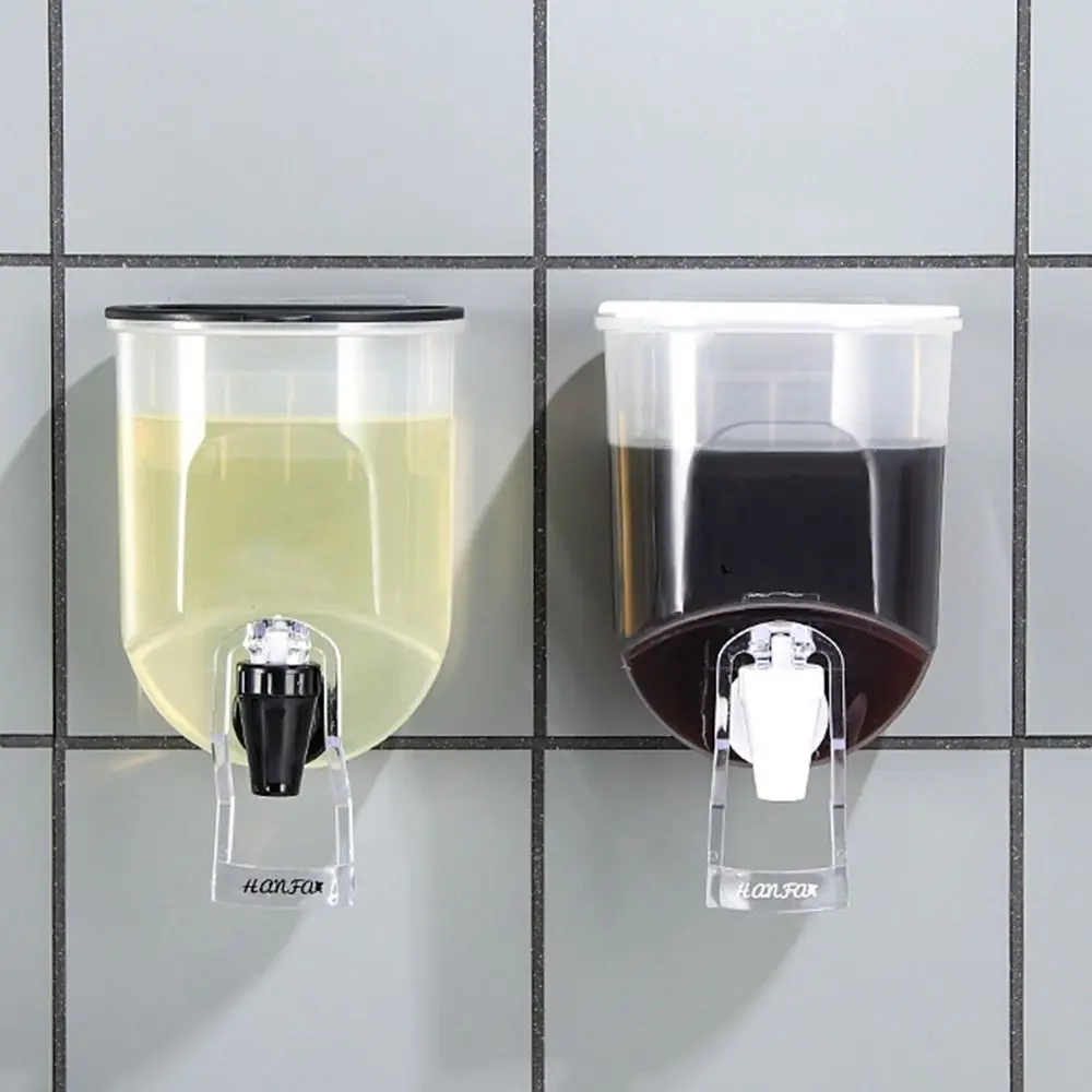 

Plastic Liquid Toothpaste Container Wall Mounted Large Capacity Mouth Wash Container Reusable Black Oil Sauce Bottle Home