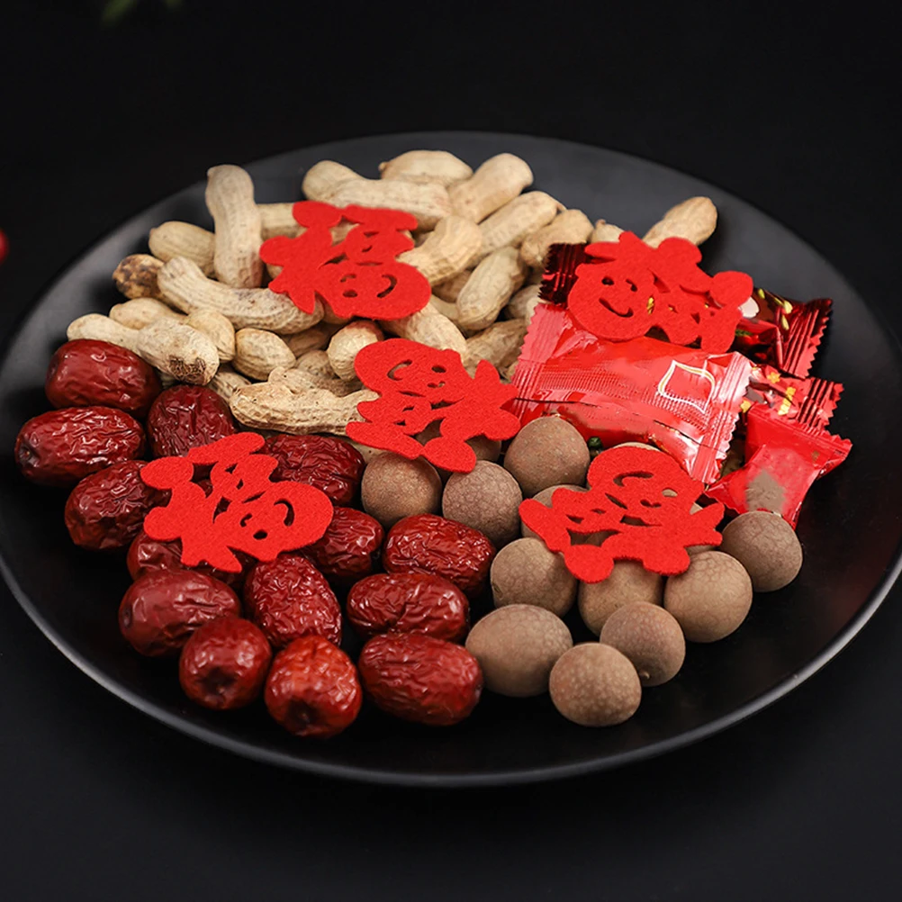

90 Pcs Fu Character Non woven Fabric Decals Reflective Window Film Home Decoration Door Window Stickers Glass Bonsai