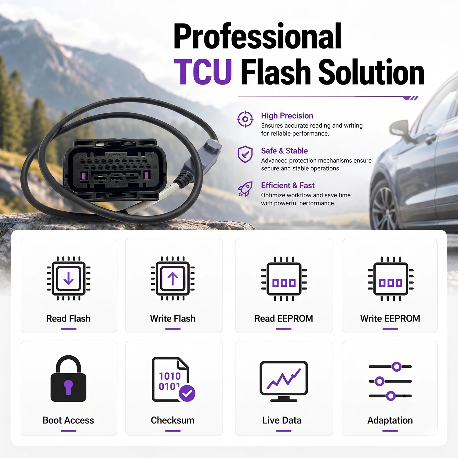 PCM Flash DL382 DSG TCU Cable For Audi A4 B9 S4 Q5 Porsche Macan 0CK 0CJ Bosch TCU Bench Programming Tool