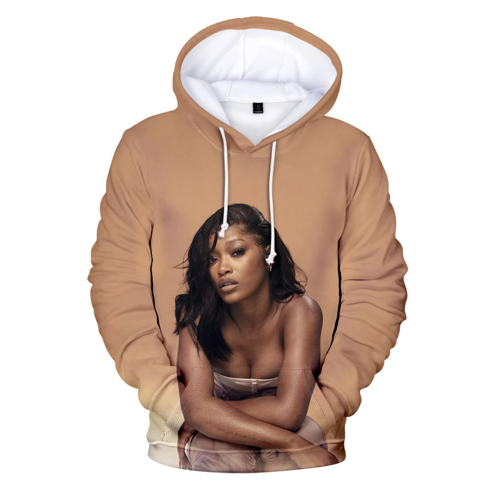 Hoodie Keke Palmer para homens e mulheres, moletom unissex de manga comprida, estrela pop americana, roupas 3D, estilo casual, 2022