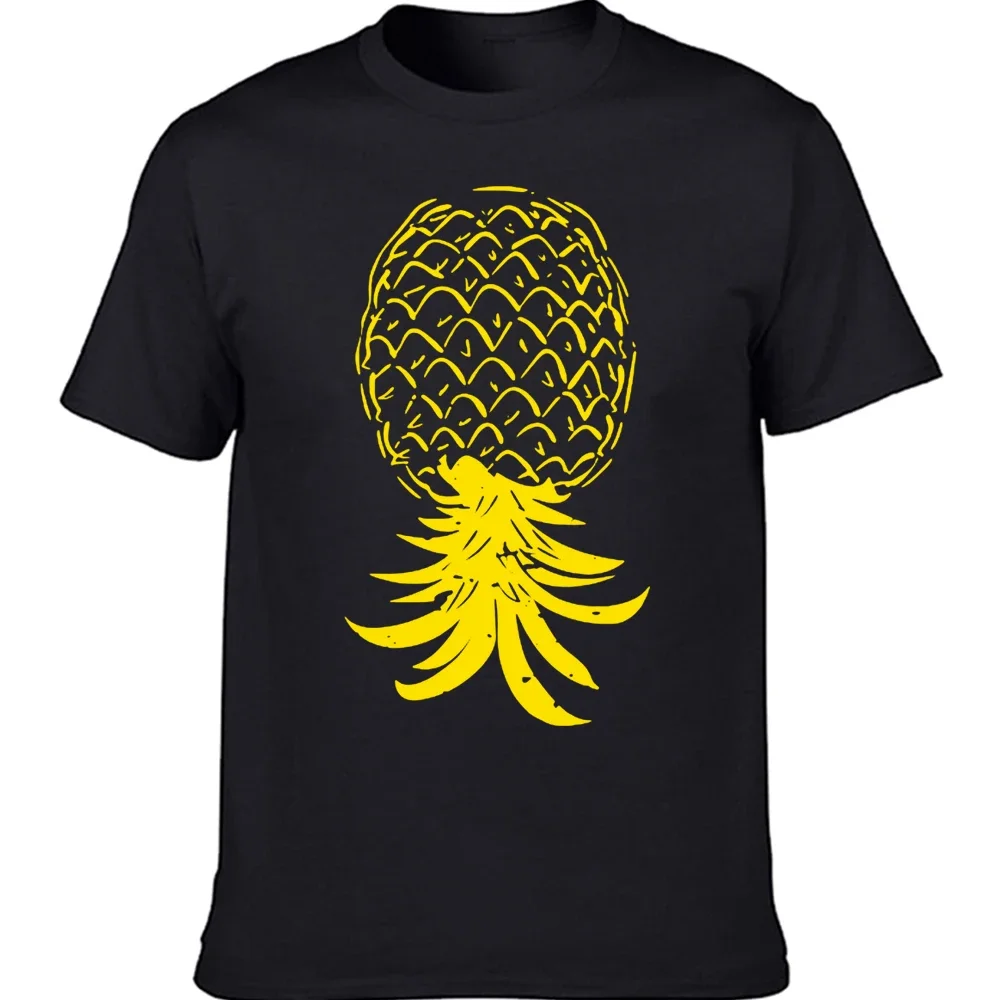 Swinging Lifestyle Pineapple T-Shirts Upside Down Swinger Tshirts Men Women Cotton Valentine's Day Japan Anime Tee Tops