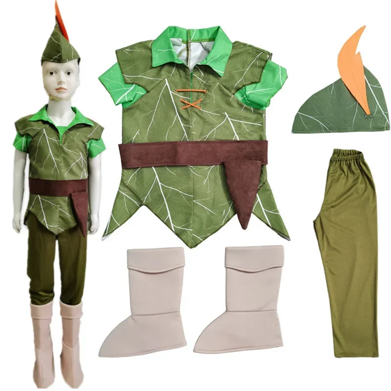 2022 newest Halloween Costumes for Kids Boys Peter Pan Kids Animal Cosplay Costume Carnival Party Clothes COS Jumpsuits sets