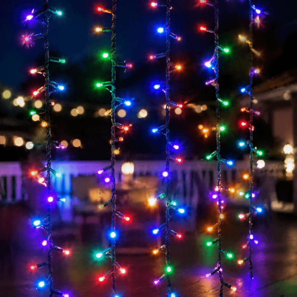 Fairy Lights Waterproof Meteor Shower Lights Cascading Outdoor Icicle Lights Landscape Lighting LED Firecracker Lights Yard