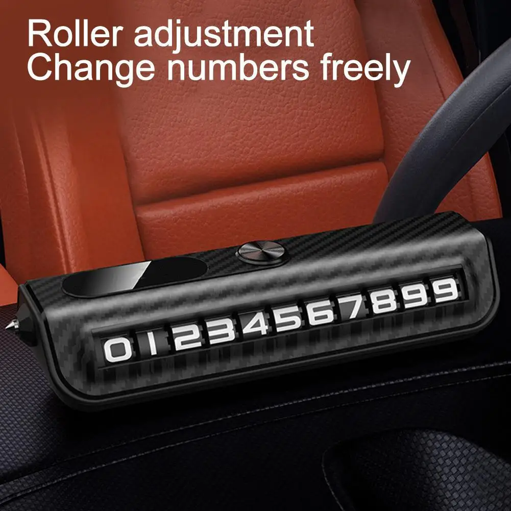 Car Temporary Parking Card Phone Number Plate Roller Adjustment Moving License Plate Phone Plate Auto Interior Accessories