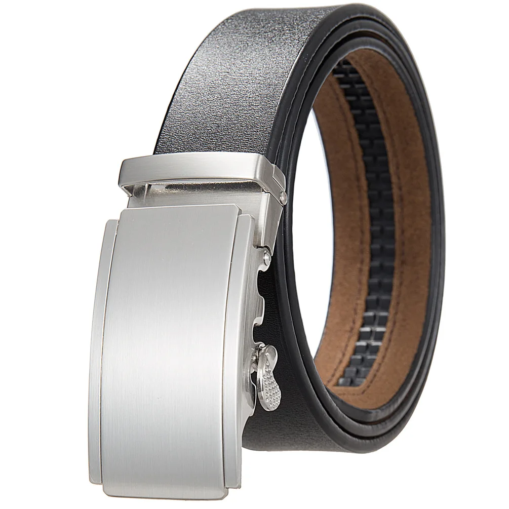 جديد الرجال أحزمة جلدية حقيقية التلقائي مشبك الأحزمة الرجال أزياء عالية الجودة أسود براون زنار 3.5 سنتيمتر