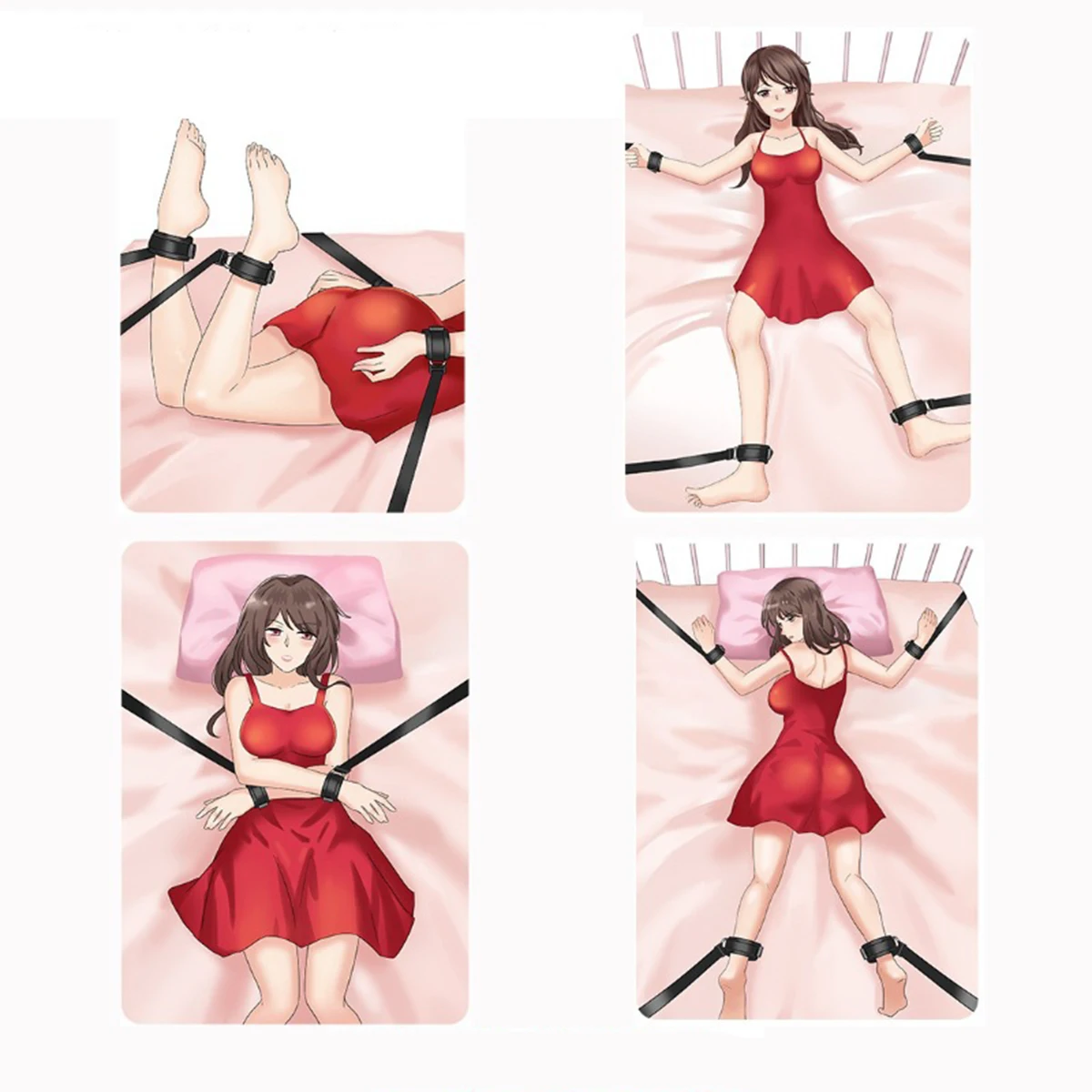 BDSM Bed Restraint Female Handcuff Sex Toy Adult Bed Game Ankle Cuff Couple Erotic Bedding Strap SM Slave Bondage Women Restrain - Image 2