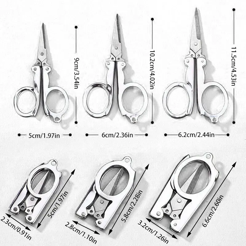 Stainless Steel Folding Nail Scissors Portable Travelling Scissors Fish Line Scissors Nose Hair Scissors Tailoring Scissors