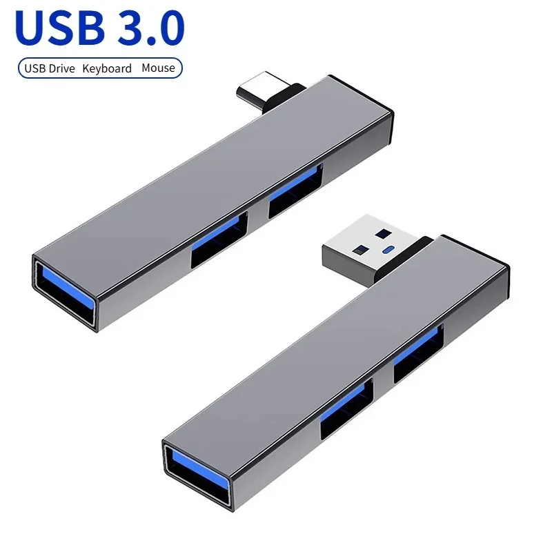 3 In 1 USB HUB OTG USB 3.0 / Type-C To 3 Port USB Type-C Splitter Hub Speed 5.0Gbps 3 Port Type C HUB Adapter For Macbook Laptop
