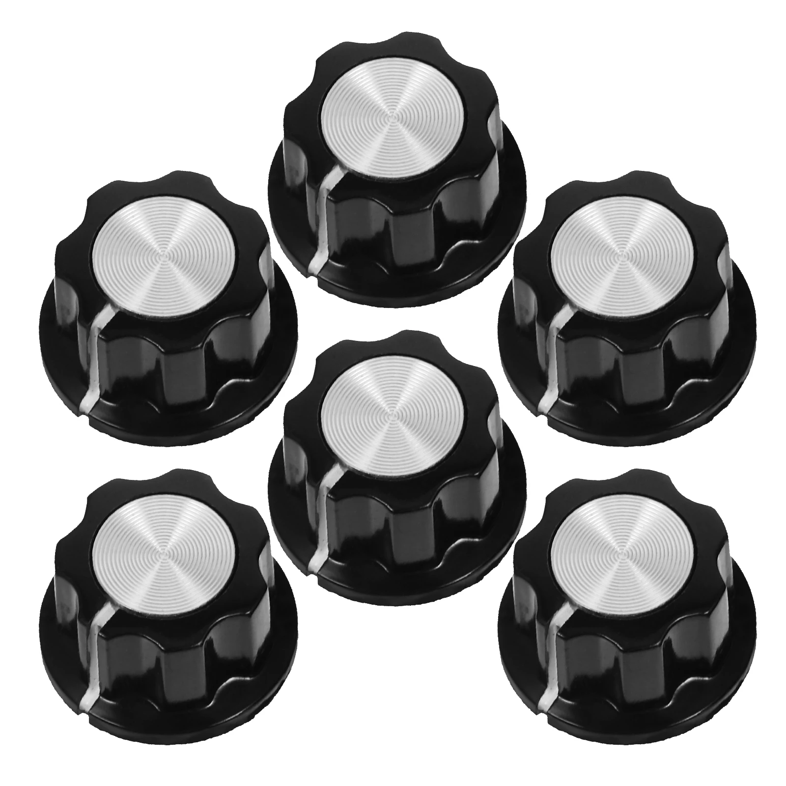 

6pcs Potentiometer Knob Cap Electric Guitar Speaker Volume Control Effect Pedal Rotary Smooth Durable Easy Wide Tone Adjustment
