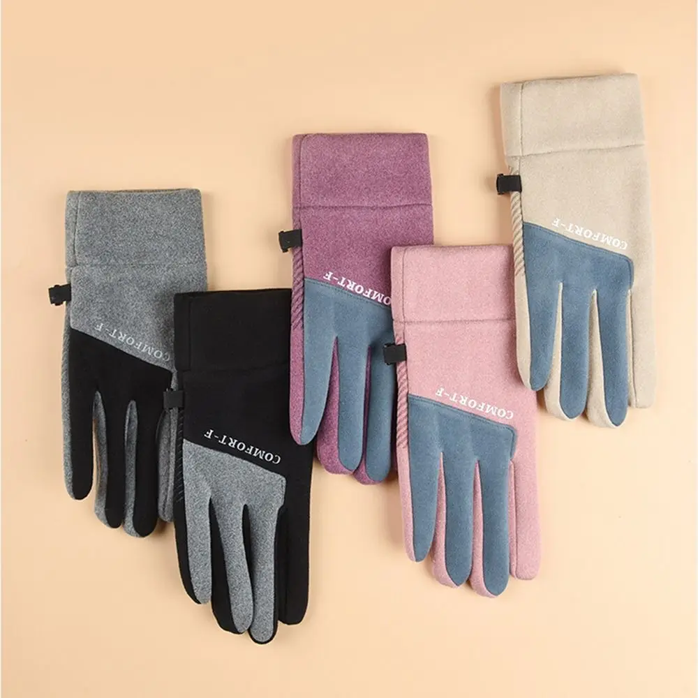Anti-cold Winter Thermal Gloves Keep Warm Fleecing Touch Screen Gloves Non Slip Windproof Warm Cycling Gloves Outdoor Running