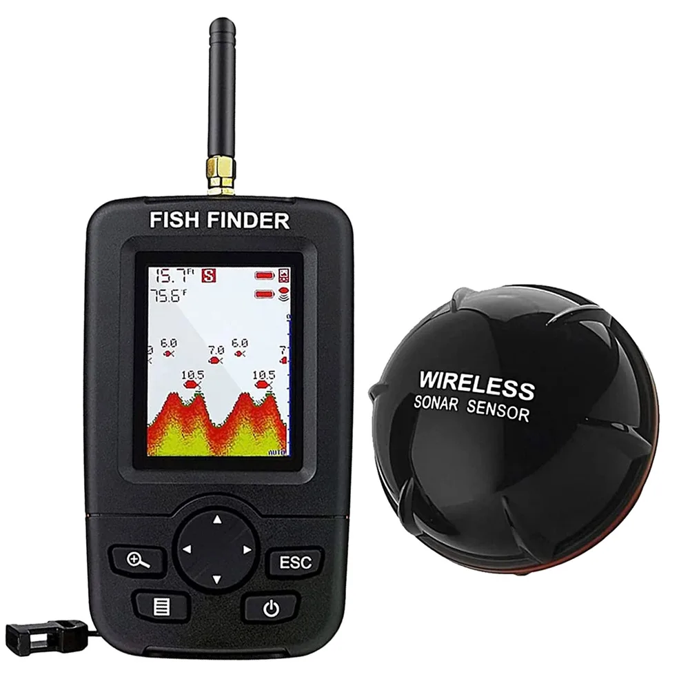 Wireless Underwater Fishing Alert With LCD Display Sonar Ocean River Lake Echo Sounder Finder Fishing Detector For Ice Fishing S