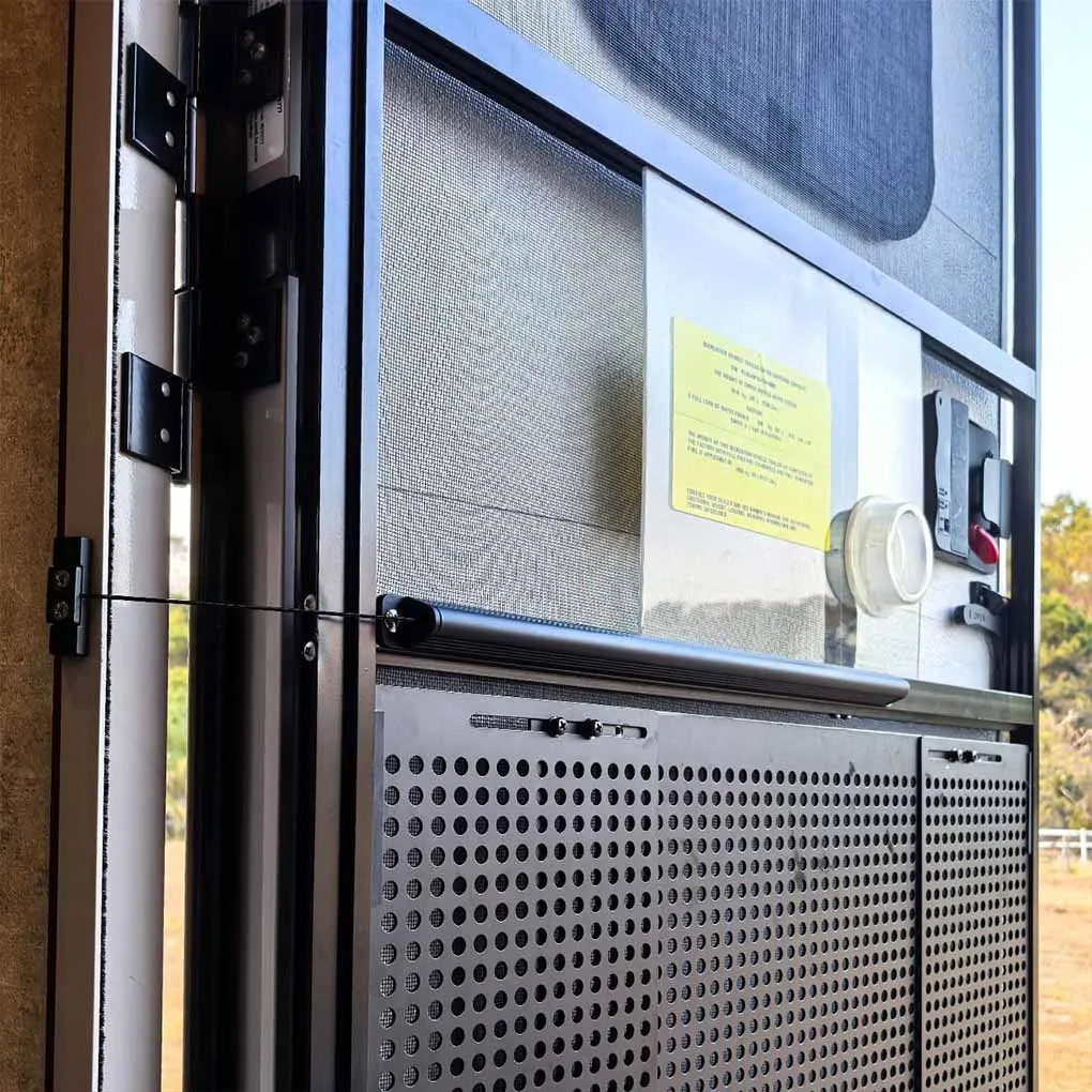 

Черный автоматический дверной доводчик для дверей с экраном автофургона — регулируемое напряжение для индивидуальной двери с экраном автофургона