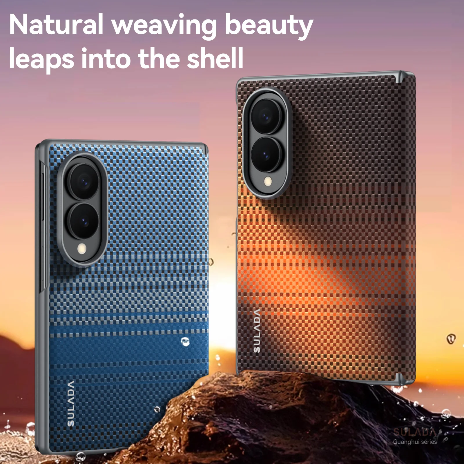 For Samsung Galaxy Z Fold 8 Wide 5G Case Luxury Ultra-thin Carbon Fiber Patterned Leather Hinge Magnetic Wireless Charging Cover