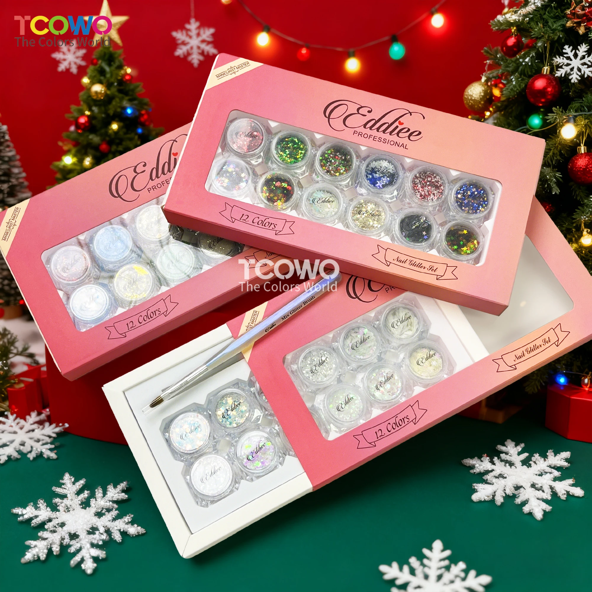 

Рождественский тематический порошок для ногтей, набор блестящих хлопьев для маникюра своими руками, вечеринки, фестиваля, боди-арта и стаканов, принадлежности для дизайна ногтей