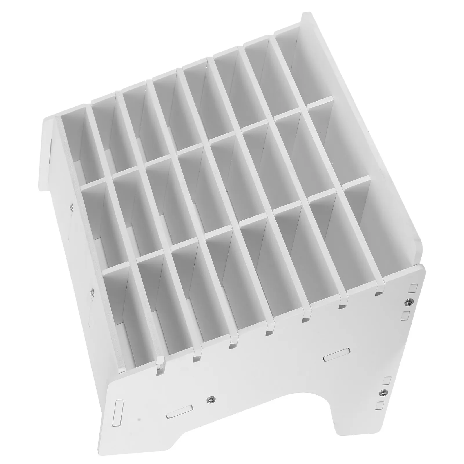 

Classroom Phone Organizer 24 Slots Desktop Cell Phone Storage Box Mobile Device Cabinet Wood Plastic Minimalist