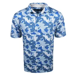 Verão impresso t-shirts de golfe masculina casual moda negócios botões camisas de manga curta respirável lapela camisa polo roupas 2023