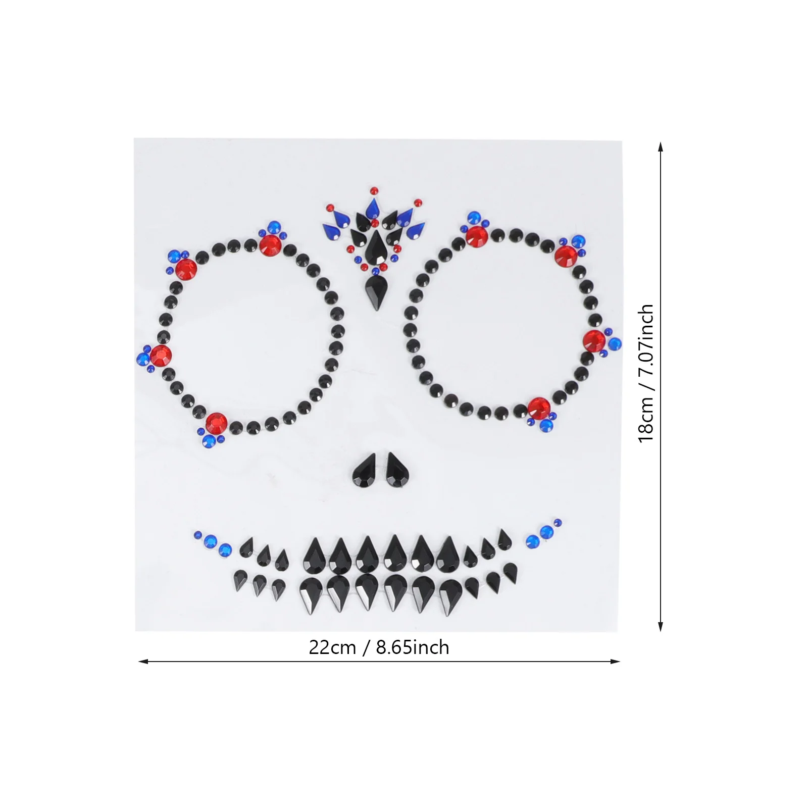 4 قطع من ملصقات وجه الرعب الأكريليك لجميع القديسين وشم الجسم المخيف والأحجار الكريمة وديكور المكياج المؤقت للبالغين