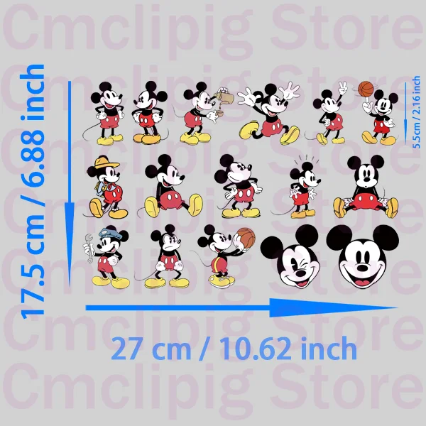 Mickey Mouse Clothing Patches, Small Size, thermo-stickers for Children, DIY Decoration