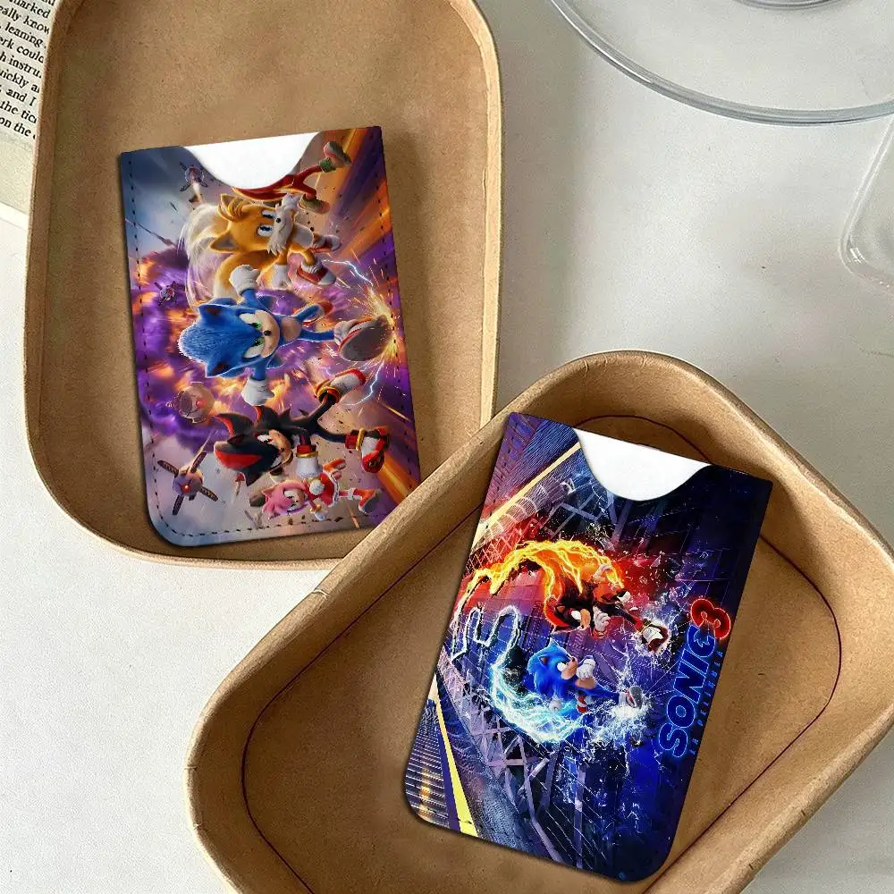 Cartoon S-Sonics PU Leather Slim Credit Card ID Card Organizer Portable Business Card Case for Daily Outdoor Carry