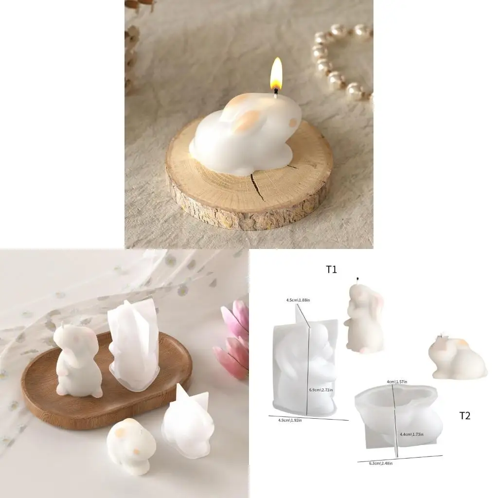 Flexible 3D Mold Silicone Aromatherapies Mold Rabbit Decoration Mould