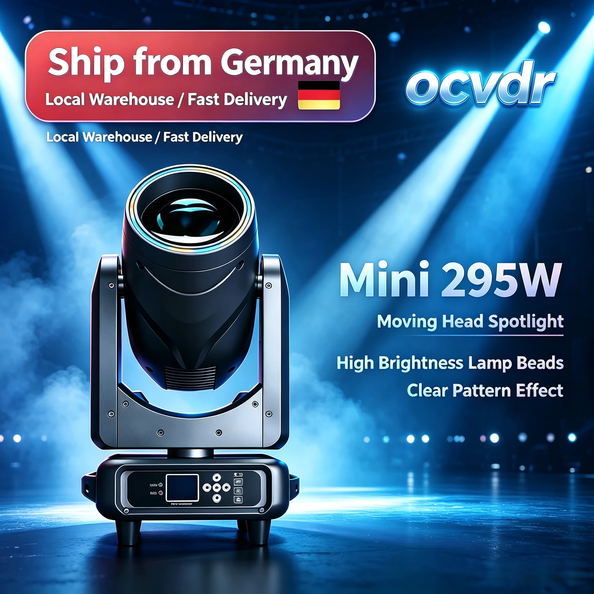 295W Rotierender Moving-Head-Scheinwerfer mit LED-Halo-Ring, DMX512 Hochleistungs-Bühnenlicht für DJ, Disco, Bar, Club, Hochzeit & Live-Show