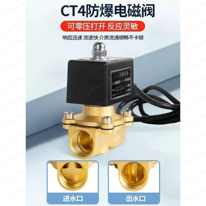 Explosion-Proof Normally Closed Solenoid Valve DN-15, Multi-Voltage 12V 24V 220V for Mine Air and Water Pipe Control