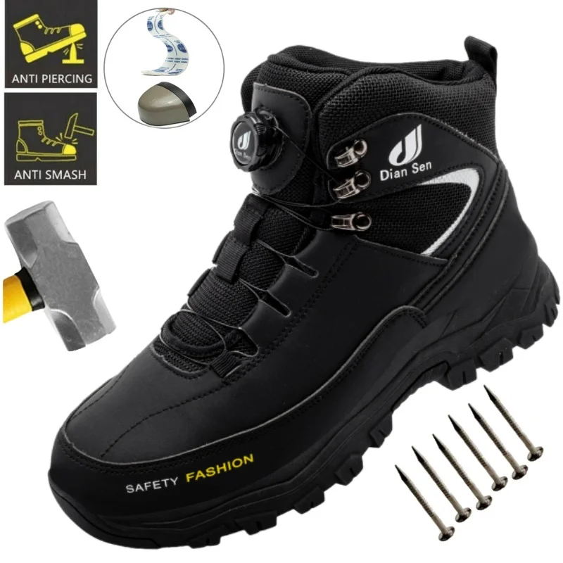 

Safety Shoes Work Shoes Steel Toe Men Puncture-protective Work Boots Anti-smash Protect Indestructible Safety Boots
