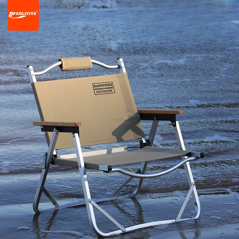 

Aoliviya Outdoor Folding Chair Aluminum Alloy Kermit Chair Portable Camping Picnic Chair Lightweight Director Fishing Stoo