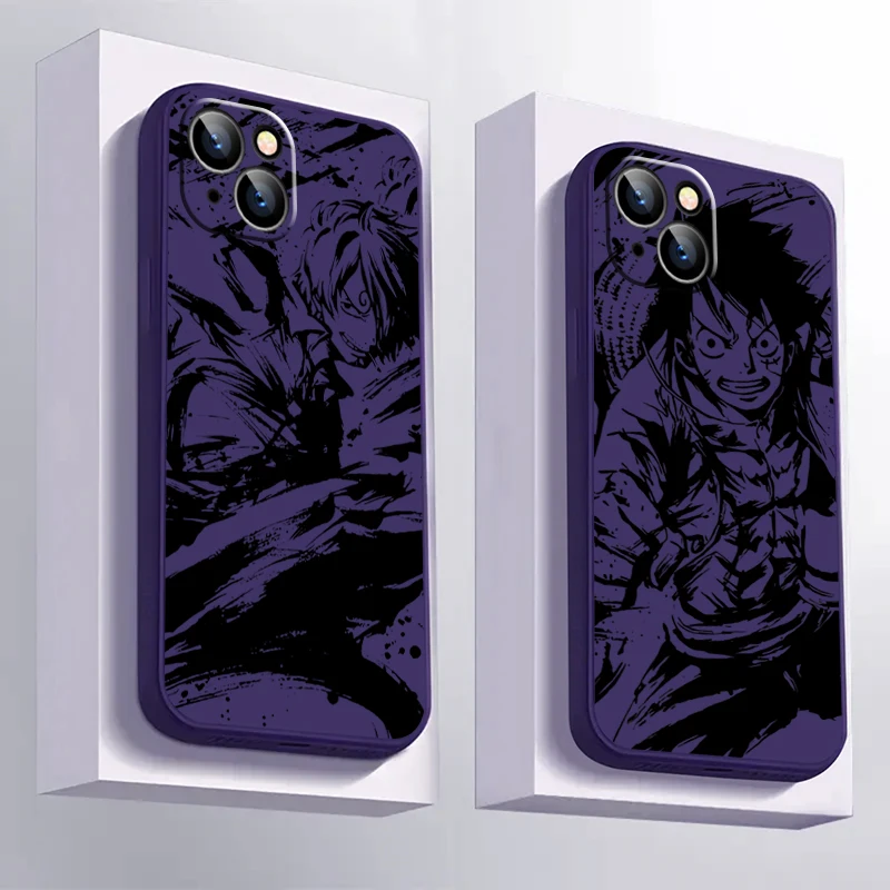 O-ONE PIECES L-Luffys For iPhone 15 14 Plus 13 12 11 Pro Max 13 12 Mini X XR XS Max Phone Case Liquid Silicone Shell Carcasa