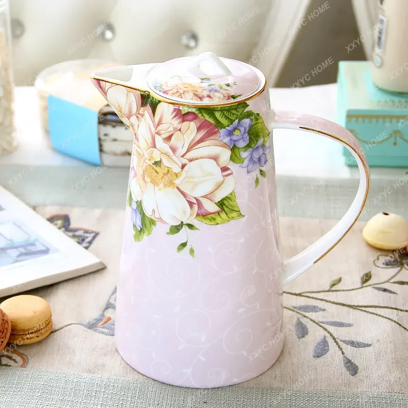 

Bone China Cold Water Bottle Drinking Ware Ceramic Water Pitcher Cup Heat-Resistant Household Teapot