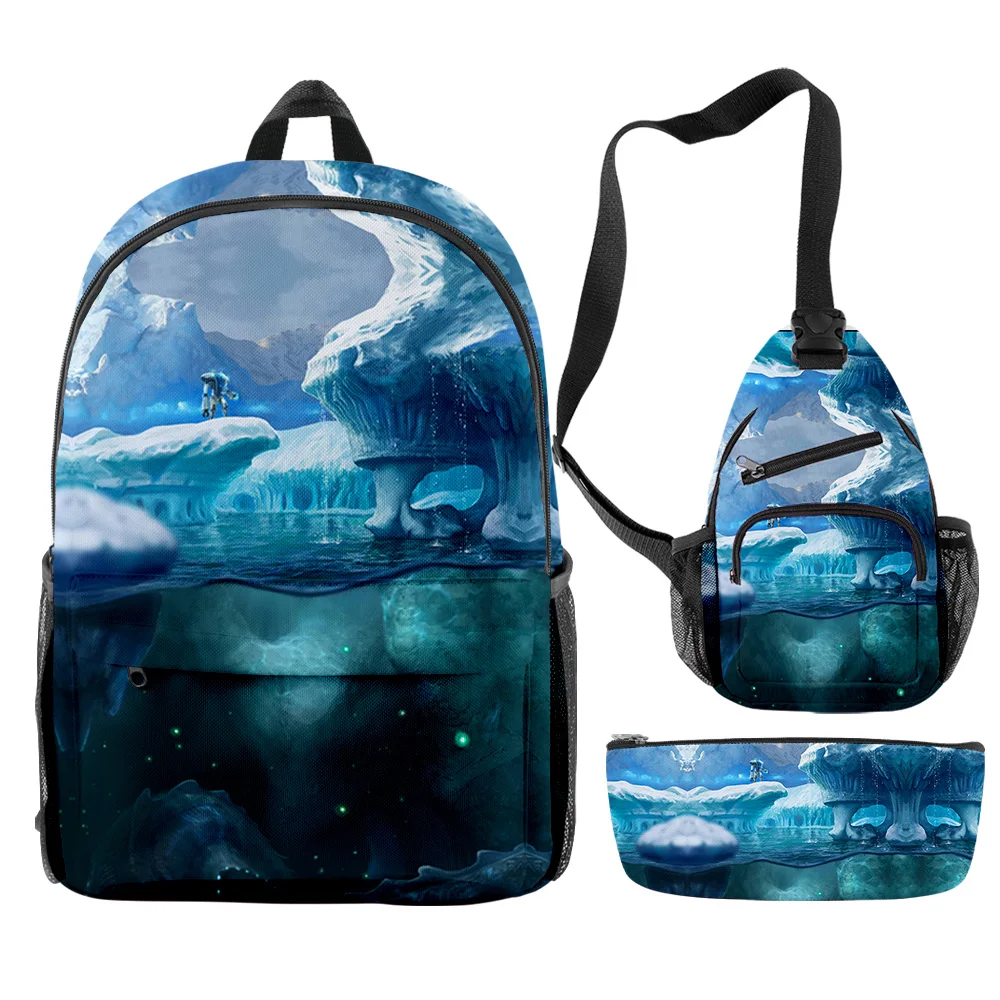 

Harajuku Novelty Cool Subnautica Below Zero 3D Print 3pcs/Set pupil School Bags Travel Laptop Backpack Chest Bag Pencil Case