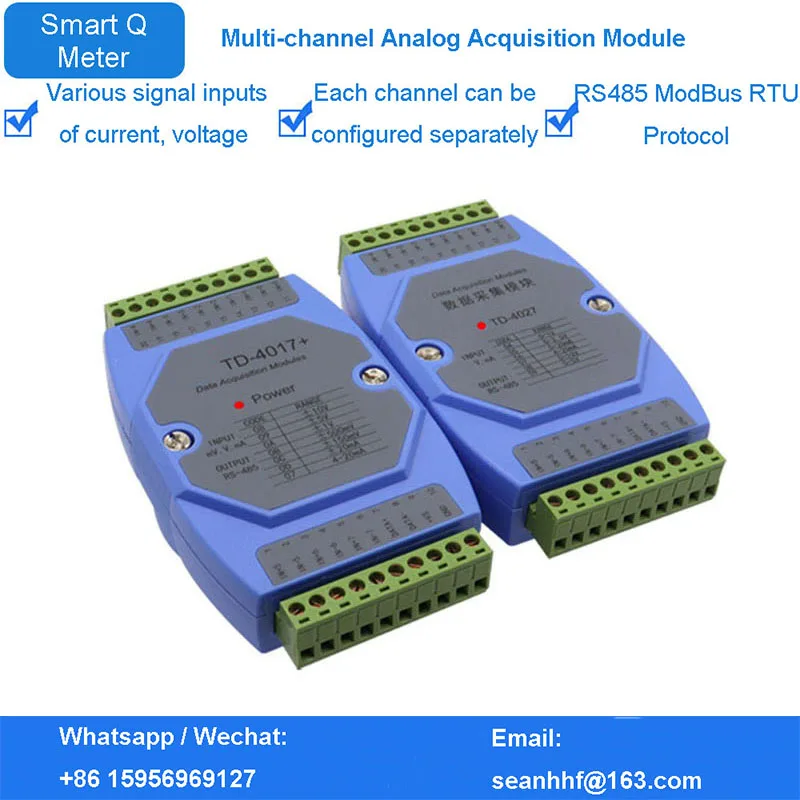 4 8 16 channel intelligent analog input data acquisition module modbus voltage and current signal transmitter independent set