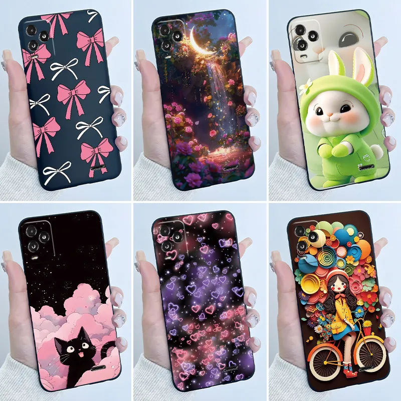 Case For BLU View 5 Pro B170D Phone Case Luxury Cute Love Heart Rabbit Funny Black TPU Soft Silicone Protective Back Shell Cover
