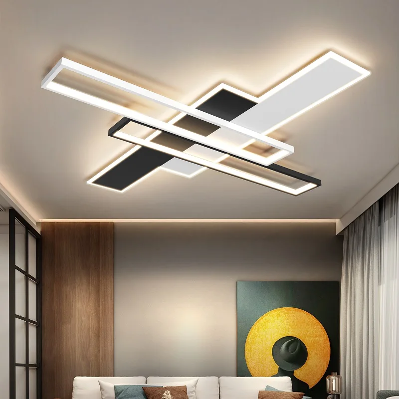 Plafonnier au Design Minimaliste Moderne, Disponible en Blanc et Noir, Luminaire Décoratif de Plafond, Idéal pour un Salon, une Chambre à Coucher, une Cuisine ou une Salle à Manger