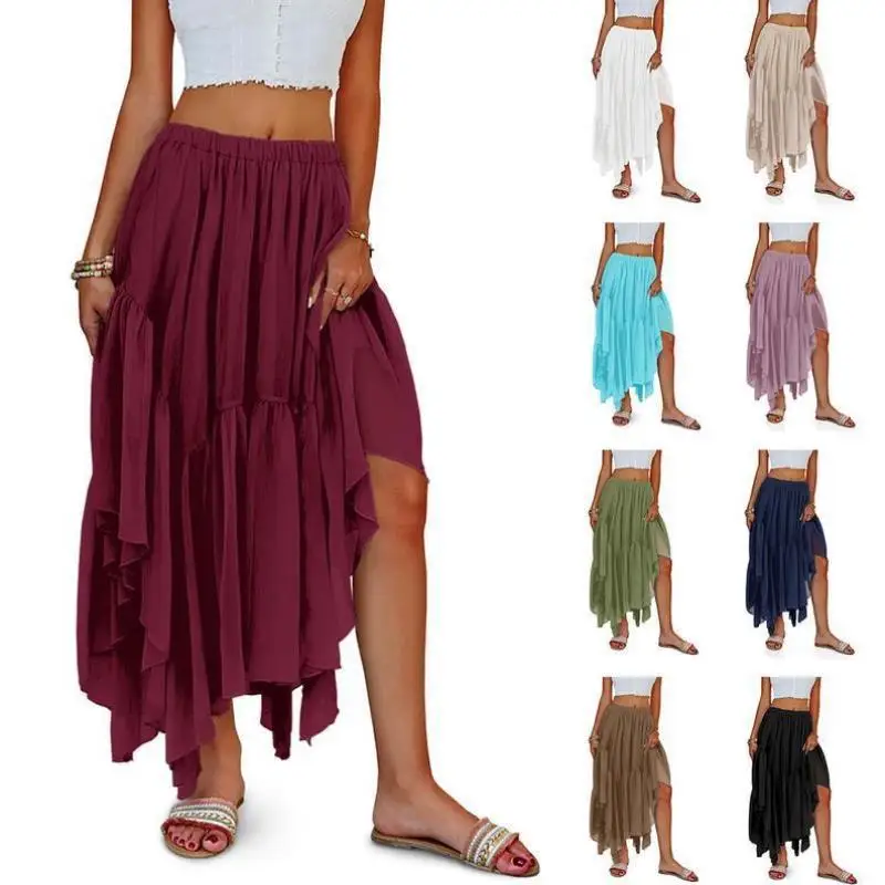 

Women's n Sle Long Skirt Casual Cross-Border New Summer Dr Ethnic Print Loose Fit Maxi Skirt for Casual Wear