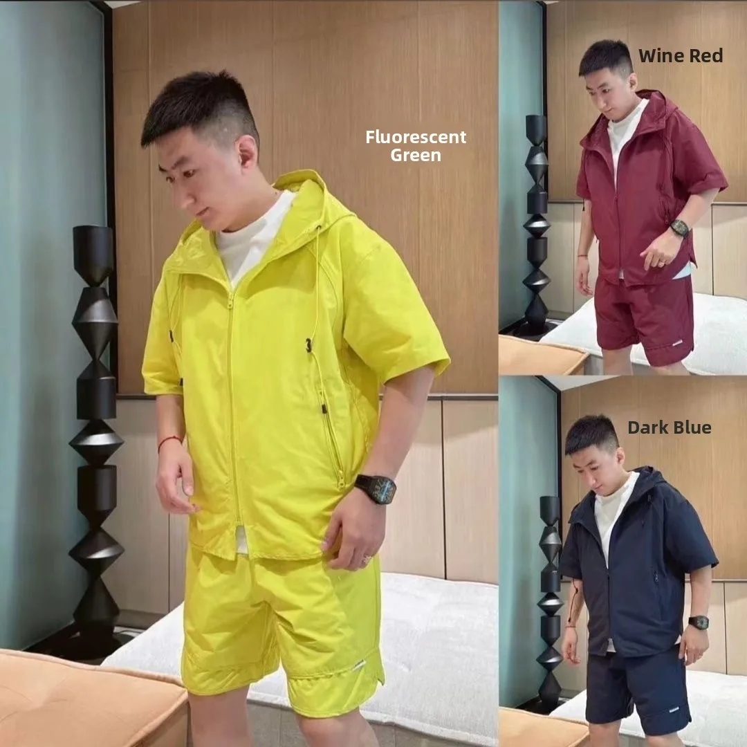 

Новый летний модный повседневный спортивный комплект для мужчин и женщин: свободный, дышащий, быстросохнущий, с коротким рукавом, из двух предметов, для пар, с шортами