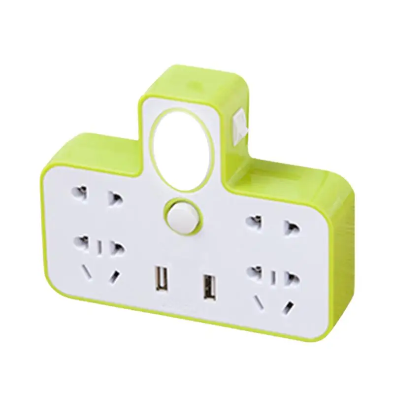 Grounded Outlet Extender With Light Multi Outlet Plug In Wall Tap With USB Charging Port Outlet Wall Plug Expander For Dorm