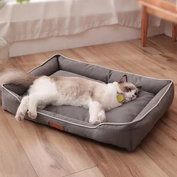 Waterdicht Kattenhondenbed 600d Oxford Doek Honden Bedden Zacht Verdikte Pp Katoen Vulling Bijtbestendige Huisdieren Mat Hondenaccessoires