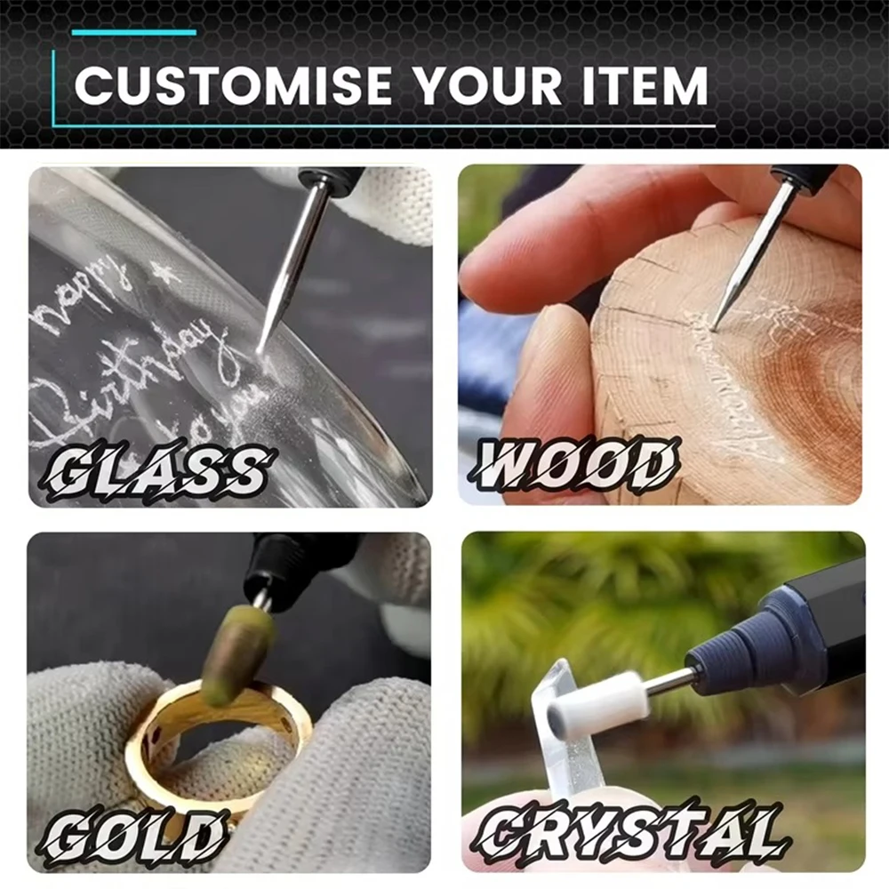 قلم نقش فائق من ARROWMAX SGS - مجموعة أدوات دوارة لاسلكية مع 42 قطعة للنحت الكهربائي على المعدن والخشب وKATWAY HH-AA215