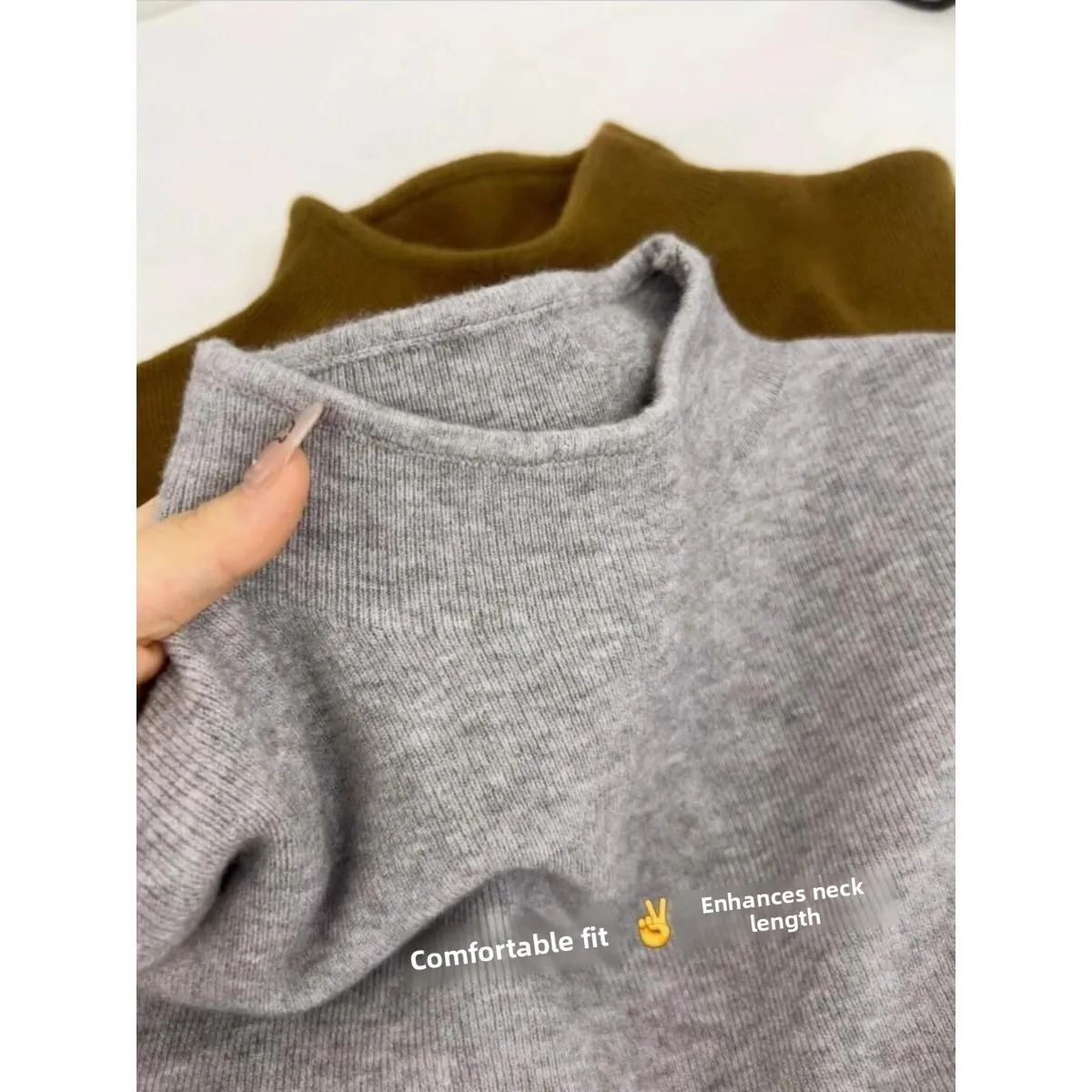 

Ele вязаный длинный свитер свека, женский облегающий топ с высоким воротником, зимний модный свитер для поездок на работу, однотонное полиэфирное волокно